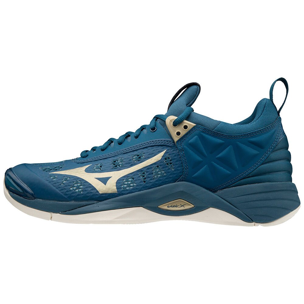 Womens Mizuno Wave Momentum Volleyball Shoes Blue Philippines (TJFEAY254)